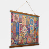Patchwork Mandala Wall Hanging Wandteppich Mit Holzrahmen (Gewinkelt)