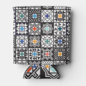 Patchwork Maori: Ethnisches Teppichdesign. Dosenkühler (Vorderseite)