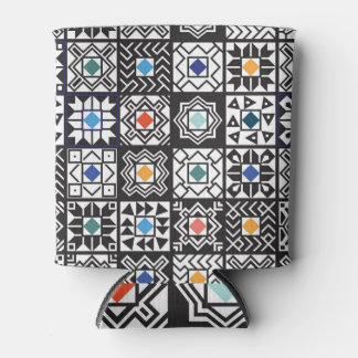 Patchwork Maori: Ethnisches Teppichdesign. Dosenkühler