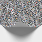 Patchwork Maori: Ethnisches Teppichdesign. Geschenkpapier (Ecke)
