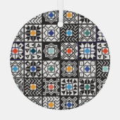 Patchwork Maori: Ethnisches Teppichdesign. Ornament Aus Glas (Rückseite)