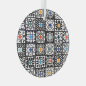 Patchwork Maori: Ethnisches Teppichdesign. Ornament Aus Glas (Vorderseite Rechts)