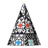 Patchwork Maori: Ethnisches Teppichdesign. Partyhütchen (Rückseite)
