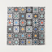 Patchwork Maori: Ethnisches Teppichdesign. Wandteppich (Vorderseite)