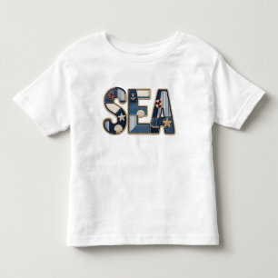 Patchwork-Meeres-Quilted-PNG-Küsten-Nähdesign Kleinkind T-shirt