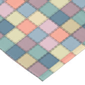 Patchwork mehrfarbig rustikal Retro Sechziger Tischdecke (Schrägansicht)