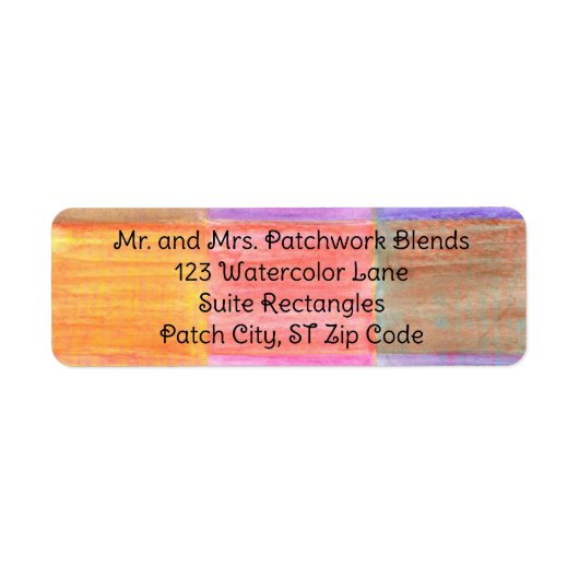 Patchwork-Mischungen in Aquarell, Adressetiketten (Vorne)