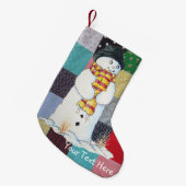 Patchwork mit niedlichen Schneemobil-Weihnachten Kleiner Weihnachtsstrumpf (Vorderansicht (hängend))