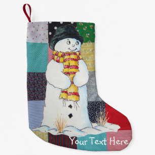 Patchwork mit niedlichen Schneemobil-Weihnachten Kleiner Weihnachtsstrumpf