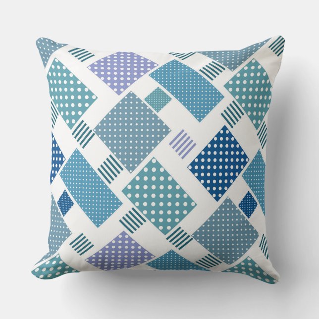 Patchwork mit Polka-Punkten und Streifen Kissen (Vorderseite)