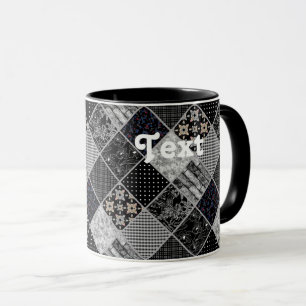 Patchwork monochrom schwarz-grau-weiß Patchwork qu Tasse