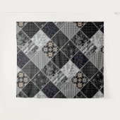 Patchwork monochrom schwarz-grau-weiß Patchwork qu Wandteppich (Vorderseite (Horizontal))