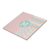 Patchwork & Monogram Hearts Rainbows Keramik Tile Fliese (Seite)