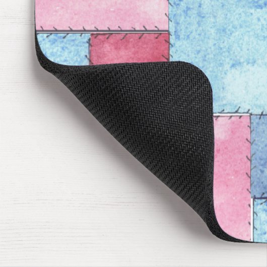 Patchwork Mousepad, Pinks, Blues Mousepad (Ecke)