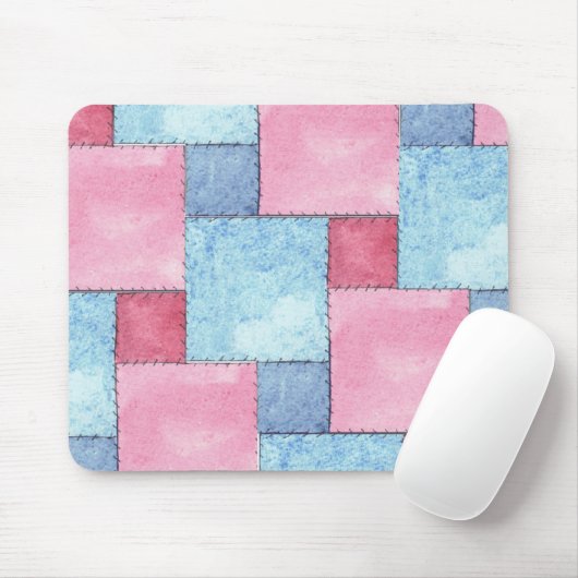 Patchwork Mousepad, Pinks, Blues Mousepad (Mit Mouse)