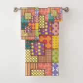 Patchwork Muster Blume Polka Dot Strip Badhandtuch Set (Insitu)