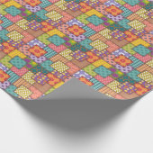 Patchwork Muster Blume Polka Dot Strip Geschenkpapier (Ecke)