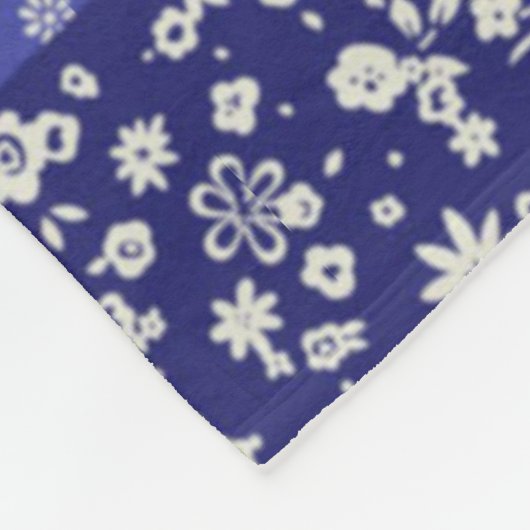 Patchwork Muster Chintz Shades of Blue Polka Dot Fleecedecke (Ecke)