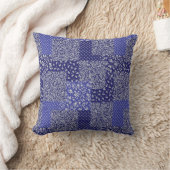 Patchwork Muster Chintz Shades of Blue Polka Dot Kissen (Decke)