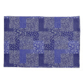 Patchwork Muster Chintz Shades of Blue Polka Dot Kissenbezug (Rückseite)