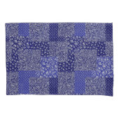Patchwork Muster Chintz Shades of Blue Polka Dot Kissenbezug (Vorderseite)