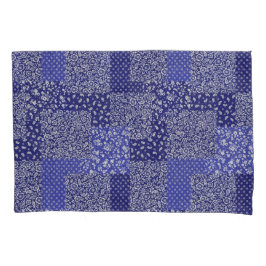 Patchwork Muster Chintz Shades of Blue Polka Dot Kissenbezug