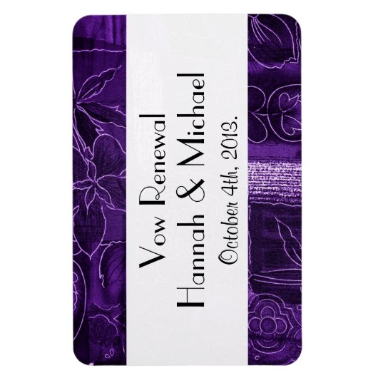 Patchwork-Muster, Lila Patchwork, Vow-Erneuerung Magnet (Vertikal)