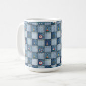 Patchwork Muster mit Meeresthema Lifebuoy Ancho Kaffeetasse (Vorderseite Links)