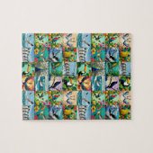 Patchwork-Muster mit Vögeln Puzzle (Horizontal)