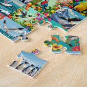 Patchwork-Muster mit Vögeln Puzzle (Seite)