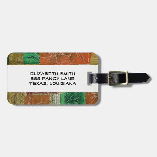 Patchwork-Muster, Patchwork-Hintergrund Gepäckanhänger (Vorderseite horizontal)