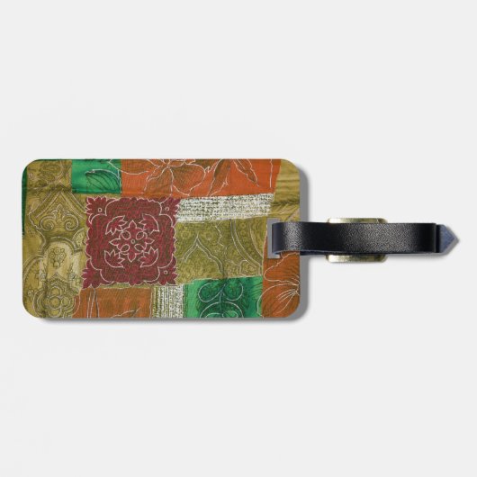 Patchwork-Muster, Patchwork-Hintergrund Gepäckanhänger (Rückseite horizontal)