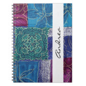 Patchwork-Muster, Patchwork-Hintergrund, Ihr Name Notizblock (Vorderseite)