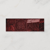 Patchwork-Muster, Patchwork-Hintergrund, Rot Mini Visitenkarte (Rückseite)