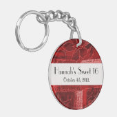 Patchwork Muster, Patchwork Hintergrund, Sweet 16 Schlüsselanhänger (Vorderseite links)