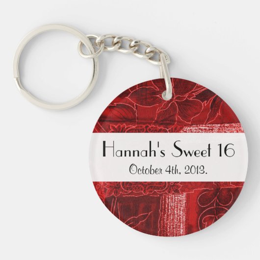 Patchwork Muster, Patchwork Hintergrund, Sweet 16 Schlüsselanhänger (Vorderseite)