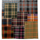 Patchwork-Muster, Tartan-Design, Oberfläche  Duschvorhang (Vorderseite)