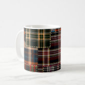 Patchwork-Muster, Tartan-Design, Oberfläche Kaffeetasse (Vorderseite Links)