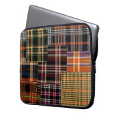 Patchwork-Muster, Tartan-Design, Oberfläche Laptopschutzhülle (Vorderseite Links)