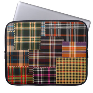 Patchwork-Muster, Tartan-Design, Oberfläche Laptopschutzhülle