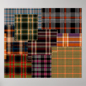 Patchwork-Muster, Tartan-Design, Oberfläche Poster (Vorne)