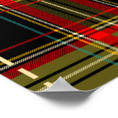 Patchwork-Muster, Tartan-Design, Oberfläche Poster (Ecke)