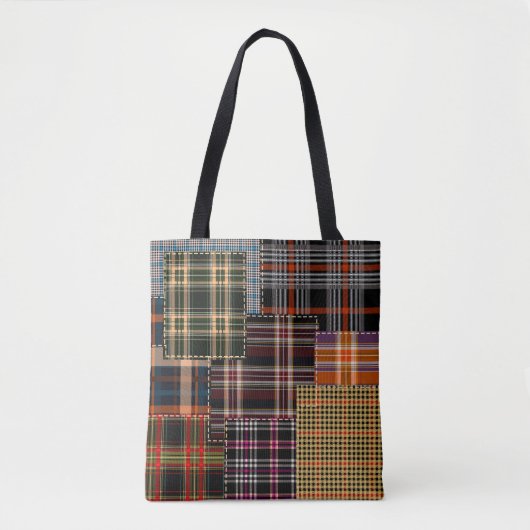 Patchwork-Muster, Tartan-Design, Oberfläche Tasche (Vorderseite)
