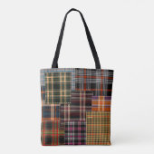 Patchwork-Muster, Tartan-Design, Oberfläche Tasche (Rückseite)