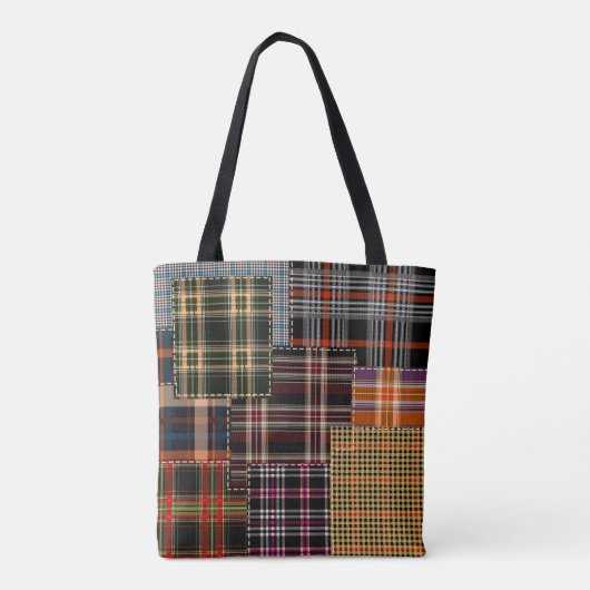 Patchwork-Muster, Tartan-Design, Oberfläche Tasche (Rückseite)