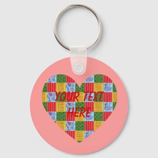 Patchwork Mustermalerei Herz geformt Schlüsselanhänger (Vorderseite)