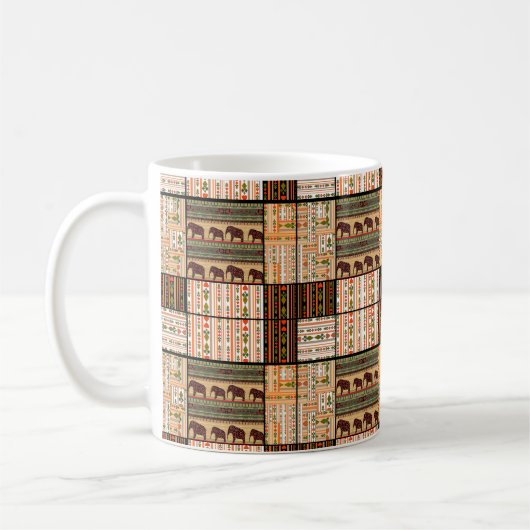 Patchwork nahtlos afrikanischer Muster Kaffeetasse (Links)
