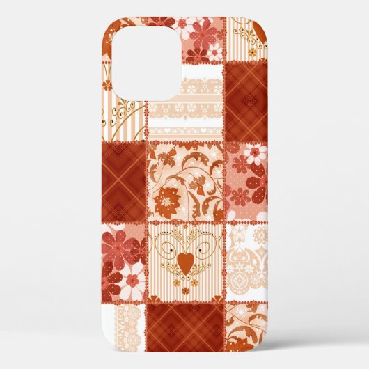Patchwork nahtlos blumenbraun Spitzen-Muster Rücke Case-Mate iPhone Hülle (Rückseite)