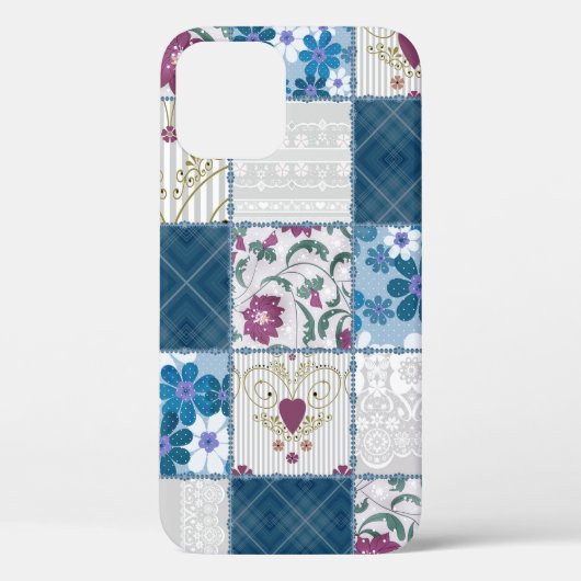 Patchwork nahtlos blumengeschmückter Rahmen Case-Mate iPhone Hülle (Rückseite)