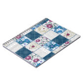 Patchwork nahtlos blumengeschmückter Rahmen Notizblock (Linke Seite)